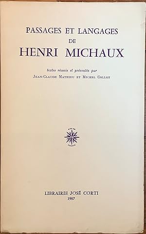 Image du vendeur pour Passages et langages de Henri Michaux mis en vente par Le Songe de Polia