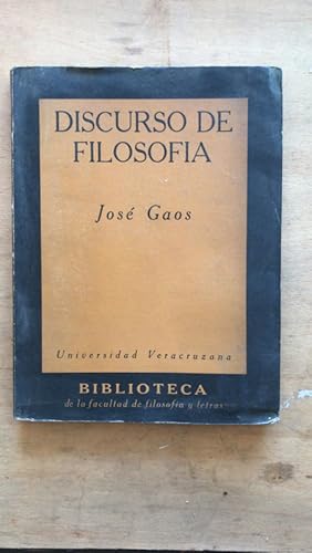 Seller image for Discurso de filosofia for sale by International Book Hunting