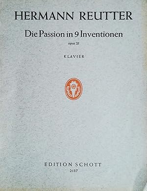 Image du vendeur pour Die Passion in 9 Inventionen aus den BIBLISCHEN SZENEN fr Klavier. op. 25. mis en vente par Versandantiquariat Ruland & Raetzer