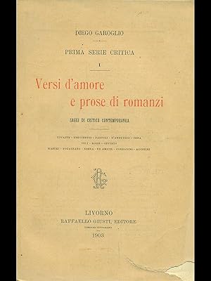 Immagine del venditore per Versi d'amore e prose di romanzi venduto da Librodifaccia