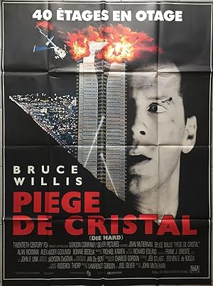 Affiche originale cinéma PIEGE DE CRISTAL Die Hard BRUCE WILLIS Alan Rickman 120x160cm