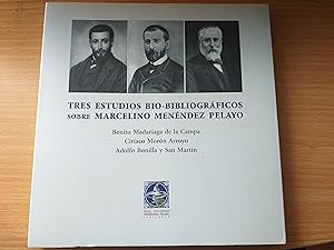 Bild des Verkufers fr Tres estudios bio bibliograficos sobre marcelino Menndez zum Verkauf von Libros Ramban