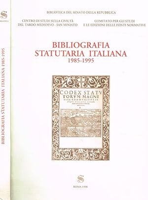 Immagine del venditore per Bibliografia statutaria italiana 1985-1995 venduto da Biblioteca di Babele