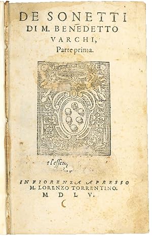 Seller image for De sonetti di M. Benedetto Varchi, parte prima for sale by Libreria Alberto Govi di F. Govi Sas