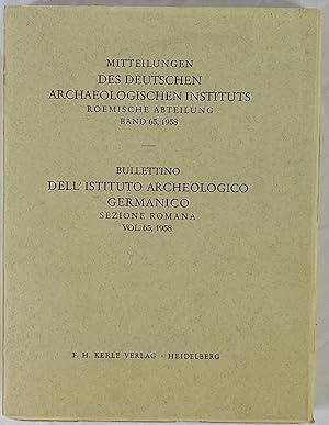 Bild des Verkufers fr Roemische Abteilung Band 65, 1958 - Bullettino dell'Istituto Archeologico Germanico. Sezione romana Vol. 65, 1958 zum Verkauf von Antiquariat Schmidt & Gnther