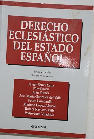 Immagine del venditore per Derecho eclesistico del Estado espaol venduto da Librera Alonso Quijano