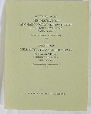 Bild des Verkufers fr Roemische Abteilung Band 70, 1963 - Bullettino dell'Istituto Archeologico Germanico. Sezione romana Vol. 70, 1963 zum Verkauf von Antiquariat Schmidt & Gnther