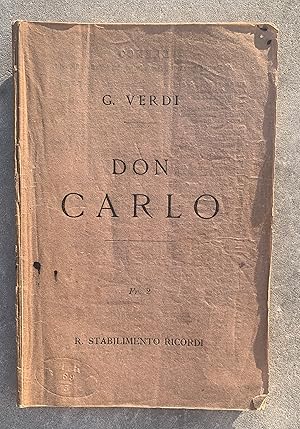 Imagen del vendedor de Don Carlo. Opera in cinque atti a la venta por Studio bibliografico De Carlo