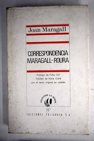 Imagen del vendedor de Correspondencia Maragall- Roura a la venta por Alcan Libros