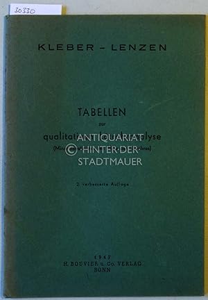 Seller image for Tabellen zur qualitativen Ltrohranalyse (Mineralbestimmung mit Hilfes des Ltrohres). for sale by Antiquariat hinter der Stadtmauer