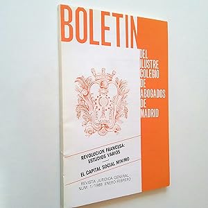 Imagen del vendedor de Revolucin francesa: Estudios varios. El capital social mnimo (Boletn del Ilustre Colegio de Abogados de Madrid. Ao 1989. Nm. 1) a la venta por MAUTALOS LIBRERA