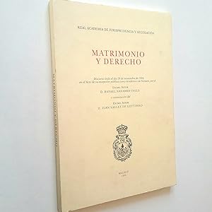 Bild des Verkufers fr Matrimonio y derecho zum Verkauf von MAUTALOS LIBRERA