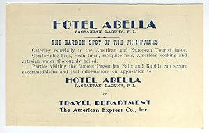 Hotel Abella, Pagsanjan, Laguna Philippine Islands. Hand bill