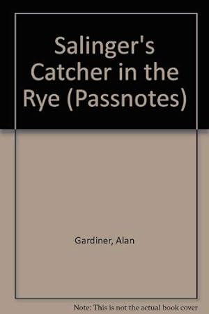 Seller image for Penguin Passnotes: The Catcher in the Rye For Gcse (Passnotes S.) for sale by WeBuyBooks 2