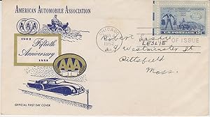 First Day Postal Cover - American Automobile Association, AAA, Fiftieth Anniversary