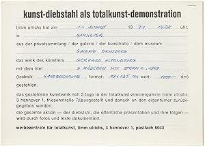 [CONCEPTUAL ART   CONCRETE POETRY   FLUXUS] kunst-diebstahl als totalkunst-demonstration [art the...