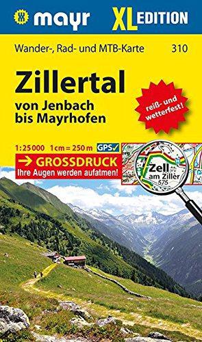 Bild des Verkufers fr Mayr Wanderkarte Zillertal XL - Von Jenbach bis Mayrhofen 1:25.000: Wander-, Rad- und Mountainbikekarte, extra grossdruck, rei - und wetterfest zum Verkauf von WeBuyBooks