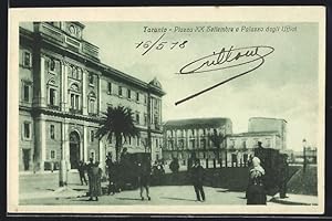 Cartolina Taranto, Piazza XX Settembre e Palazzo degli Uffici