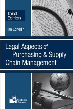 Bild des Verkufers fr Legal Aspects of Purchasing and Supply Chain Management zum Verkauf von WeBuyBooks