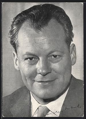 Bild des Verkufers fr Ansichtskarte Portrait Bundeskanzler Willy Brandt zum Verkauf von Bartko-Reher