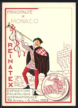 Künstler-Ansichtskarte Monaco, Exposition Philatelique Internationale 1952