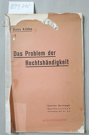 Das Problem der Rechshändigkeit vom geologisch-paläologischen Gesichtspunkt betrachtet :