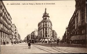 Ansichtskarte / Postkarte Barcelona Katalonien Spanien, Calle de Pelayo y Ronda de la Universidad