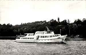 Ansichtskarte / Postkarte Touristenboot M.S. Jan Koppe in Ufernähe, Reederei Koppe N.V.