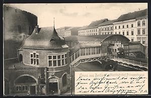 Ansichtskarte Berlin-Kreuzberg, Hochbahnhof Prinzenstrasse mit U-Bahn