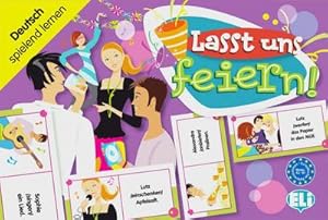 Imagen del vendedor de Lasst uns feiern! (Spiel) : Deutsch spielend lernen. Lernspiel. Niveau A2 bis B1 a la venta por AHA-BUCH GmbH