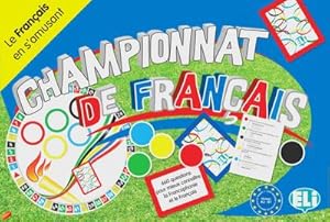 Bild des Verkufers fr Championnat de Franais (Spiel) : Spielbrett + Zubehr. Spielplan, 2 Sets  66 Karten, 60 farbige Spielsteine, Wrfel, Anleitung. Niveau A2-B1 zum Verkauf von AHA-BUCH GmbH