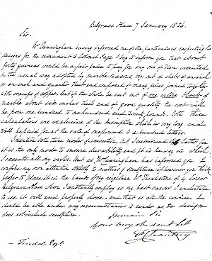 Imagen del vendedor de [Sir Francis Chantrey, sculptor, and his secretary Allan Cunningham, poet.] Manuscript Letter, written and signed by Cunningham on behalf of Chantrey, to William Tindal, regarding a monument to Colonel Page, with letter from Tindal to Mrs Page. a la venta por Richard M. Ford Ltd