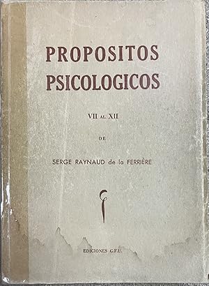 Seller image for PROPSITOS PSICOLGICOS. VI AL XII for sale by Ababol libros y regalos