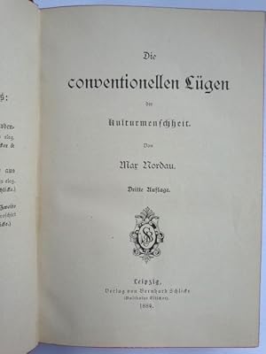 Bild des Verkufers fr Die conventionellen Lgen der Kulturmenschheit. zum Verkauf von Herr Klaus Dieter Boettcher