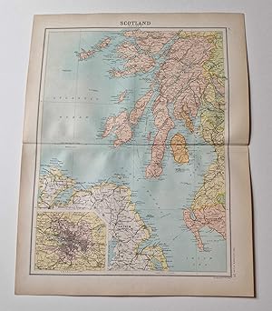 Original 1899 Colour Map of North Western Scotland