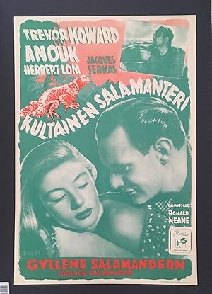 The Golden Salamander - Vintage Finnish Movie Poster, 1951