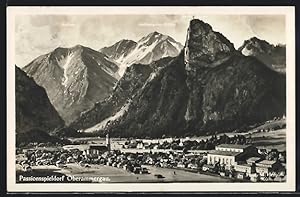 Ansichtskarte Oberammergau, Panoramablick auf das Passionsspieldorf, Blick auf Kofel und Notkaar