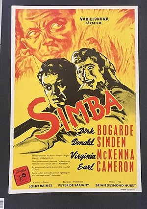 Bild des Verkufers fr SIMBA - Vintage First Screening Movie Poster, 1956 zum Verkauf von Northern Lights Rare Books and Prints