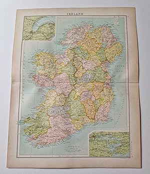 Original 1899 Colour Map of Ireland