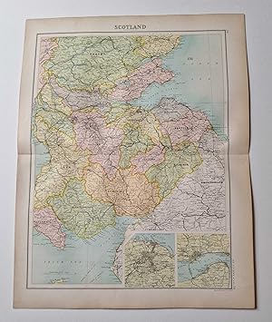 Original 1899 Colour Map of Scotland