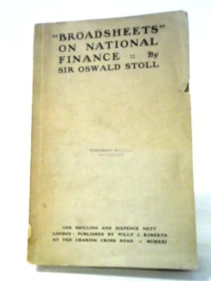 Imagen del vendedor de Broadsheets on National Finance a la venta por World of Rare Books
