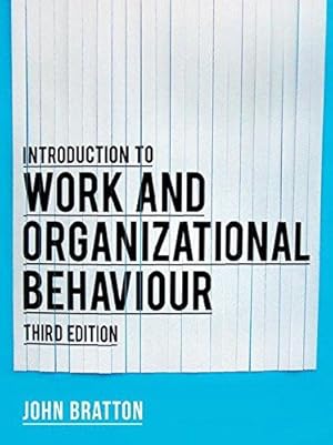 Bild des Verkufers fr Introduction to Work and Organizational Behaviour zum Verkauf von WeBuyBooks