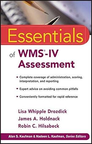 Seller image for Essentials of WMS-IV Assessment: 85 (Essentials of Psychological Assessment) for sale by WeBuyBooks