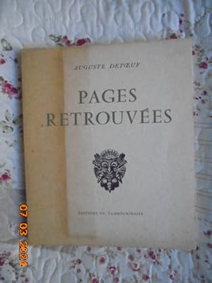 Pages retrouvées précédées de deux études sur l auteur par Guillaume de Tarde & Henry Davezac