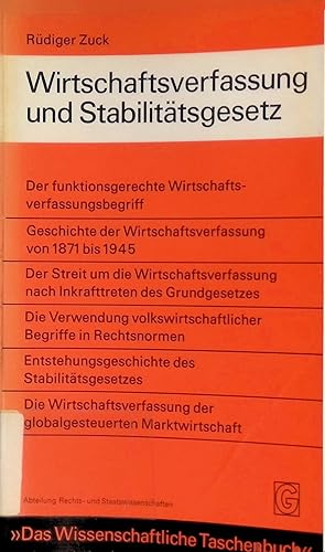 Immagine del venditore per Wirtschaftsverfassung und Stabilittsgesetz. Das wissenschaftliche Taschenbuch. venduto da books4less (Versandantiquariat Petra Gros GmbH & Co. KG)