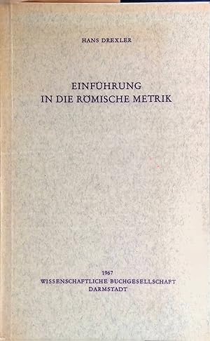 Bild des Verkufers fr Einfhrung in die rmische Metrik. zum Verkauf von books4less (Versandantiquariat Petra Gros GmbH & Co. KG)