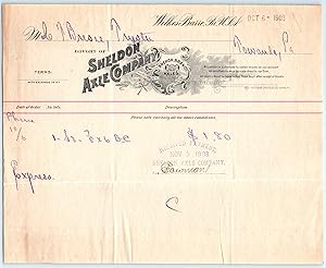 Billhead - Sheldon Axle Company 1903 Towanda Pennsylvania