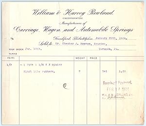 Billhead - William & Harvey Rowland 1904 Frankford Pennsylvania