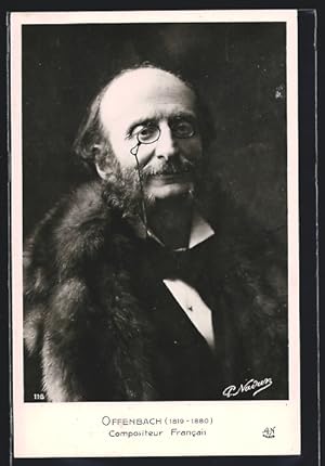 Immagine del venditore per Foto-Ansichtskarte Nadar, Komponist Jacques Offenbach venduto da Bartko-Reher