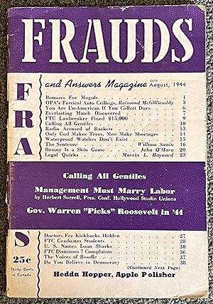Frauds and Answers Magazine. July / August 1944 Vol 4, No. 5